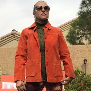 Denim & Company Orange Suede Jacket